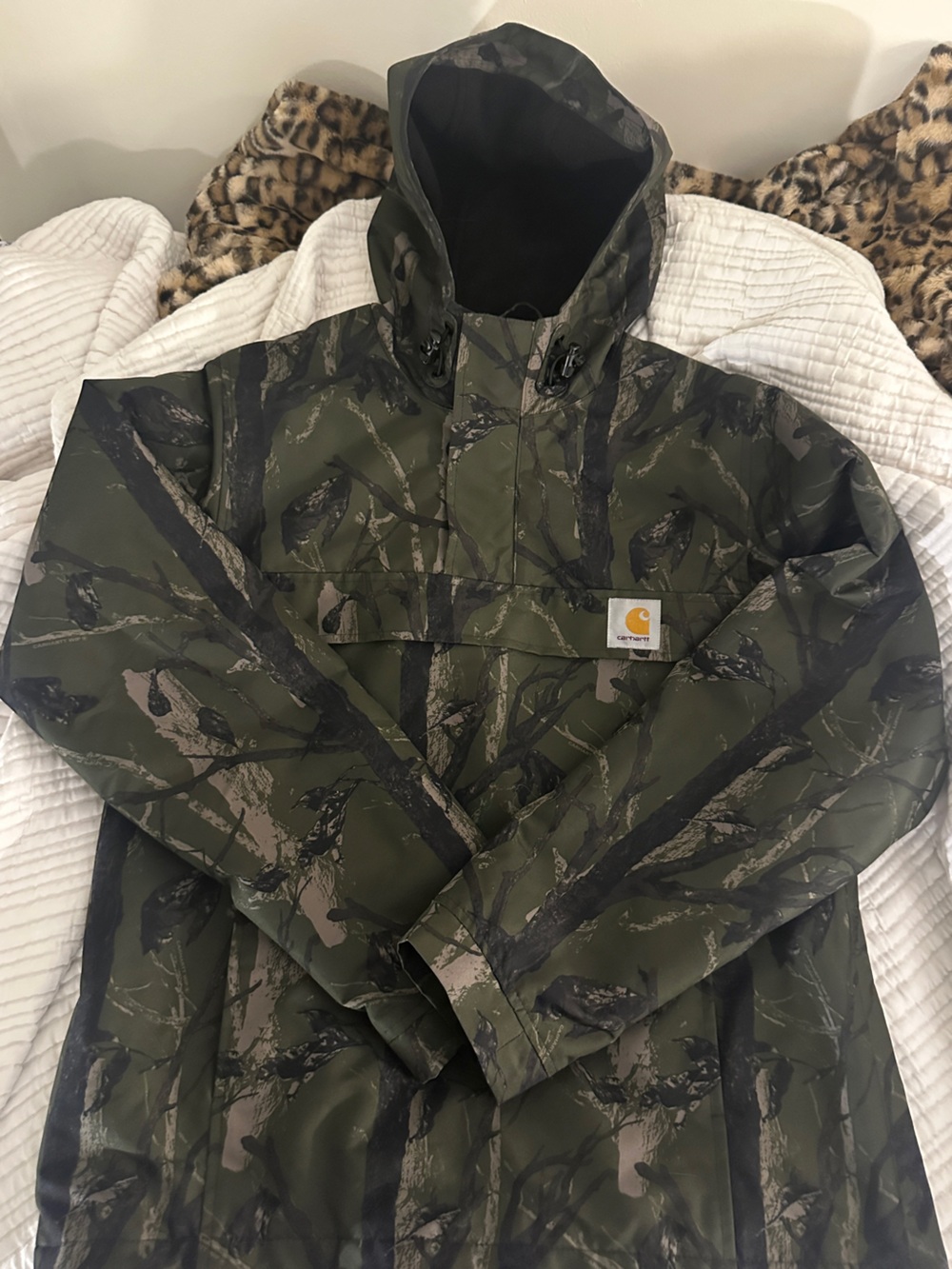 Carhartt WIP Camo hooded quarterzip jacket